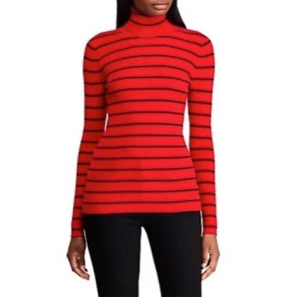 [Ralph Lauren] Classic Striped Turtleneck Sweater - Picture 1 of 8